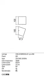 Бра Redo TOBIKO AP LED 6W 3000K WH (5.1.2) 01-1317 - мініатюра 3