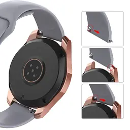 Ремінець BeWatch 22мм силіконовий для Xiaomi Amazfit Stratos 3/GTR 47/GTR 2 Сірий (1020304) - мініатюра 3
