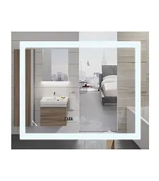 Дзеркало Mixxus Warm MR02-80x80 (LED Touch, годинник, антизапотівання, димер, регулювання яскравості) MI6934