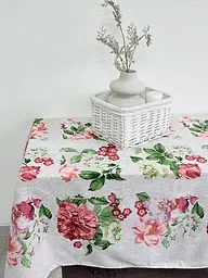 Скатертина Ecotton 150х240 см бавовняна з рогожки рожева 29033/2 Літній букет (23554) - мініатюра 9