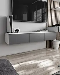 Підвісна ТБ тумба Moreli Т-221 Ш1500/В242/Г360 мм Білий-Антрацит