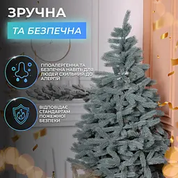 Лита штучна ялинка LUGI 1.1 м блакитна Косівська V8 KOS-KOSBL11  - мініатюра 6