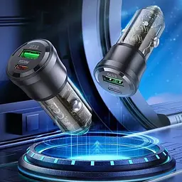 АЗП Borofone BZ25 Journey PD38W (1C/1A) Transparent black - мініатюра 2