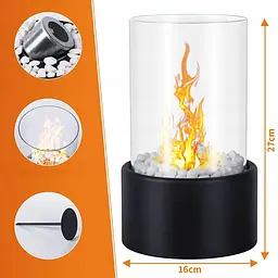 Біокамін настільний Ethanol Lamp, декоративний камін на біоетанолі для дому та квартири, чорний - мініатюра 8