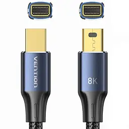 Кабель DisplayPort mini M - mini M 2.0м, V1.4, 8K 60Гц 32.4Gbps Синій Aluminum Alloy, Vention - мініатюра 2