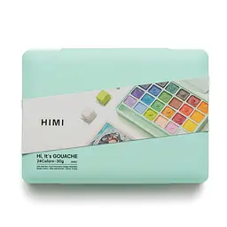 Набір гуашевих фарб Jelly Cup 24×30 мл зелений пластиковий пенал HIMI