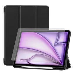 Чехол AIRON Premium SOFT для iPad Air 13 2024 с защитной пленкой и салфеткой Black