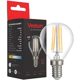 Світлодіодна філаментна лампа Vestum G45 Е14 5Вт 220V 3000К 1-VS-2230