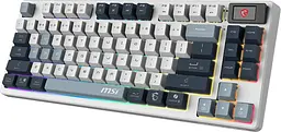 MSI Клавіатура механічна FORGE GK600 TKL W SKY UA 104key, механічний Linear, USB-A, Wireless, Bluetooth, EN/UKR/RU, RGB, білий - мініатюра 3