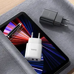 Мережевий зарядний пристрій Hoco C141A 2 USB білий - мініатюра 2