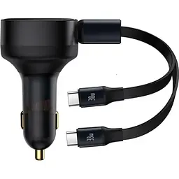 Автомобільний зарядний пристрій Baseus Enjoyment Pro Car Charger 33W Retractable Black (C00035500111-00) [169693]