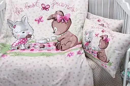 Комплект постільної білизни в ліжечко Tag Tekstil Best frends beige для немовлят - мініатюра 3