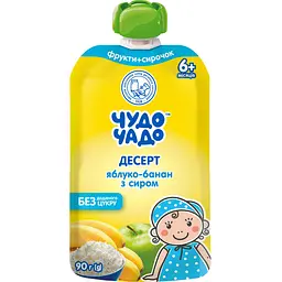 Упаковка десерту для дітей Чудо-Чадо Яблуко та банан з сиром 1.44 кг (90 г х 16 шт.) - мініатюра 2