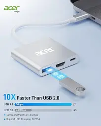 Адаптер Acer ODK3A0 USB Type-C 4K, HDMI, USB 3.0 White (R3752) - мініатюра 5