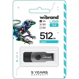 USB флеш накопичувач Wibrand 512GB Lizard Black USB 3.2 (WI3.2/LI512P9B) - мініатюра 3