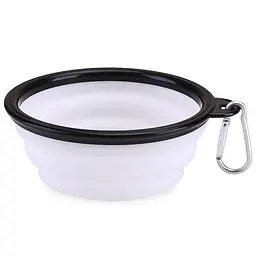 Силіконова складна дорожня миска Derby Food Grade TPE Collapsible Dog Bowl, 350 мл Білий