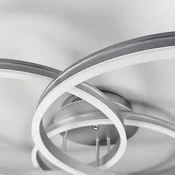 LED світильник білий на 3 кільця у сірому корпусі Ø 80 см | Арт. A 55065/3 Silver+CH | Line F - мініатюра 3