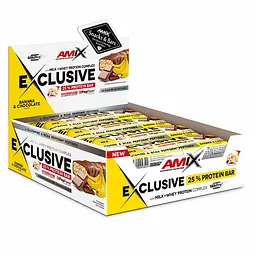 Батончик AMIX Exclusive Protein Bar, 12*85 грам - Шоколад-банан