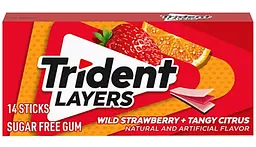 Жувальна гумка Trident Layers Wild Strawberry and Tangy Citrus 14 стіків
