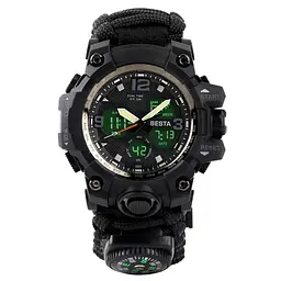 Наручний годинник чоловічий з компасом BESTA Life Pro AllBlack Чорний (3085) - мініатюра 1