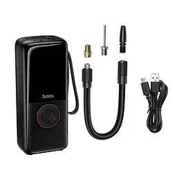 Автомобільний насос HOCO ZP18 Enlighten portable smart air pump Black (6942007673303) - мініатюра 7