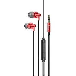 Провідні вакуумні навушники Hoco M90 Delight wired digital earphone with microphone, 3.5mm, 1.2m, red