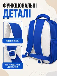Рюкзак дитячий Капібара 33×27×12 см із великим відділенням і 3 зовнішніми кишенями для садочка, синій (49676332) - мініатюра 4