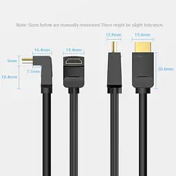 Кабель HDMI M - M, 3.0 м, V2.0, 4K 60Гц, кут 270°, PVC, чорний Vention - мініатюра 5