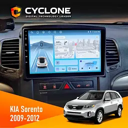 Штатна магнітола KIA Sorento 2009-2012 Cyclone C10-012 4x64, DSP, 4G Cyclone (НФ-00007733)