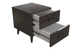 Тумба Віва 2 на конусних ніжках Ferrum-decor 41x35x40 Чорний метал ДСП Венге Магія 16 мм (FRD-106811)
