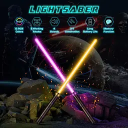 Набір лазерних мечів SLVCREK Star Wars 2 перезаряджаються 12 кольорів зі звуком - мініатюра 5