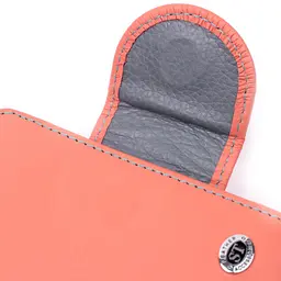 Стильний шкіряний гаманець з монетницею зовні ST Leather 19458 помаранчевий