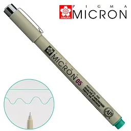 Лінер Sakura PIGMA MICRON (0.5), 0,45 мм зелений