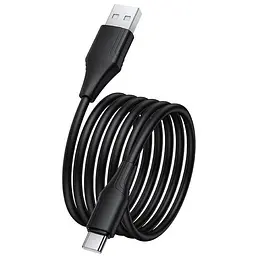 Дата кабель Hoco X124 Bien silicone USB to Type-C 3A (1m) Black - мініатюра 2