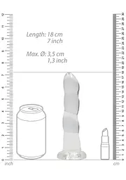 Фалоімітатор RealRock Crystal Clear 7" 18 см (прозорий) - мініатюра 7