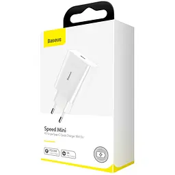Мережевий зарядний пристрій Baseus Speed ​​Xiaomini 1Type-C QC Single PD3.0 18W 3A CCFS-X02 White - мініатюра 3