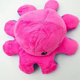 М'яка іграшка Восьминіг перевертень двосторонній веселий сумний Mood Octopus 20 см UKC малиново/синій - мініатюра 3