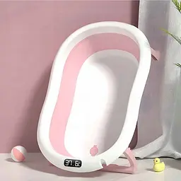 Дитяча ванна складна з подушкою, термометром Kanzaa Pink - мініатюра 4