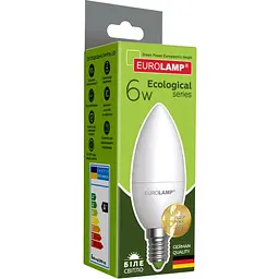 Світлодіодна лампа Eurolamp LED Ecological Series, CL 6W, E14 4000K (LED-CL-06144(P)) - мініатюра 4