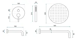 Душова система прихованого монтажу Rea Lungo + Box з виливом хром REA-P6612, Хром - мініатюра 6