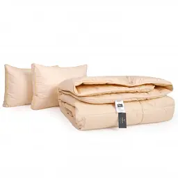 Набір MirSon вовна №9563 Gold camel Wool демі ковдра 200х220 см + 2 подушки білий (2200010806236) - мініатюра 2