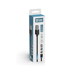 Дата кабель USB 2.0 AM to Lightning + Micro 5P + USB-C 1.0m Magnet only charge ColorWay (CW-CBUU020-BK) - мініатюра 6
