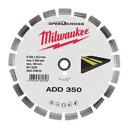 Диск алмазний Speedcross MILWAUKEE ADD 350, діаметр 350мм (асфальт) - мініатюра 2