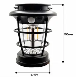 Вуличний садовий сонячний світильник лампа Solar Sensor Light Hop-8818F 1 шт. на сонячній батареї - мініатюра 3