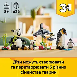 Конструктор LEGO Creator Дикі тварини сімейство панд 626 деталей (31165) - мініатюра 10
