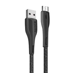 Кабель ColorWay USB - micro USB (M/M), PVC + Led, 2.4 А, 1 м, Чорний (CW-CBUM034-BK) - мініатюра 2