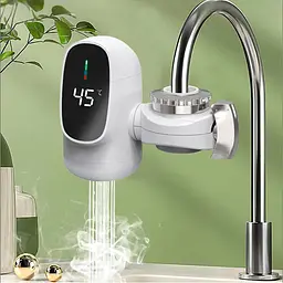 Водонагрівач проточний Water Heater ZSW-D03, 3000 Вт, білий, з LCD дисплеєм, підключення 1/2"