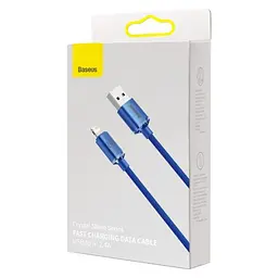 USB кабель Baseus Crystal Shine Series Fast Charging Data Cable USB to iP 2.4A 1.2m синий CAJY000003 - миниатюра 2