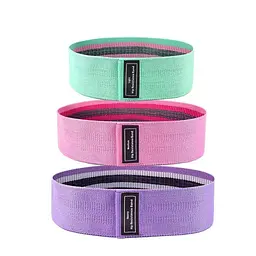 Набір тканинних фітнес-гумок Hip Resistance Band комплект із 3 гумок Light, Medium, Pro