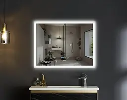 Дзеркало Mixxus FLAT MR04-100x60 з LED Touch, Anti-fog, димером, регулюванням яскравості, годинником (MI6008) - мініатюра 3